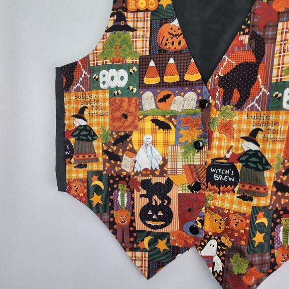 Halloween Vest Women LARGE Westbury Witches Bats Ghost "BOO" Pin Included Party - Picture 5 of 13